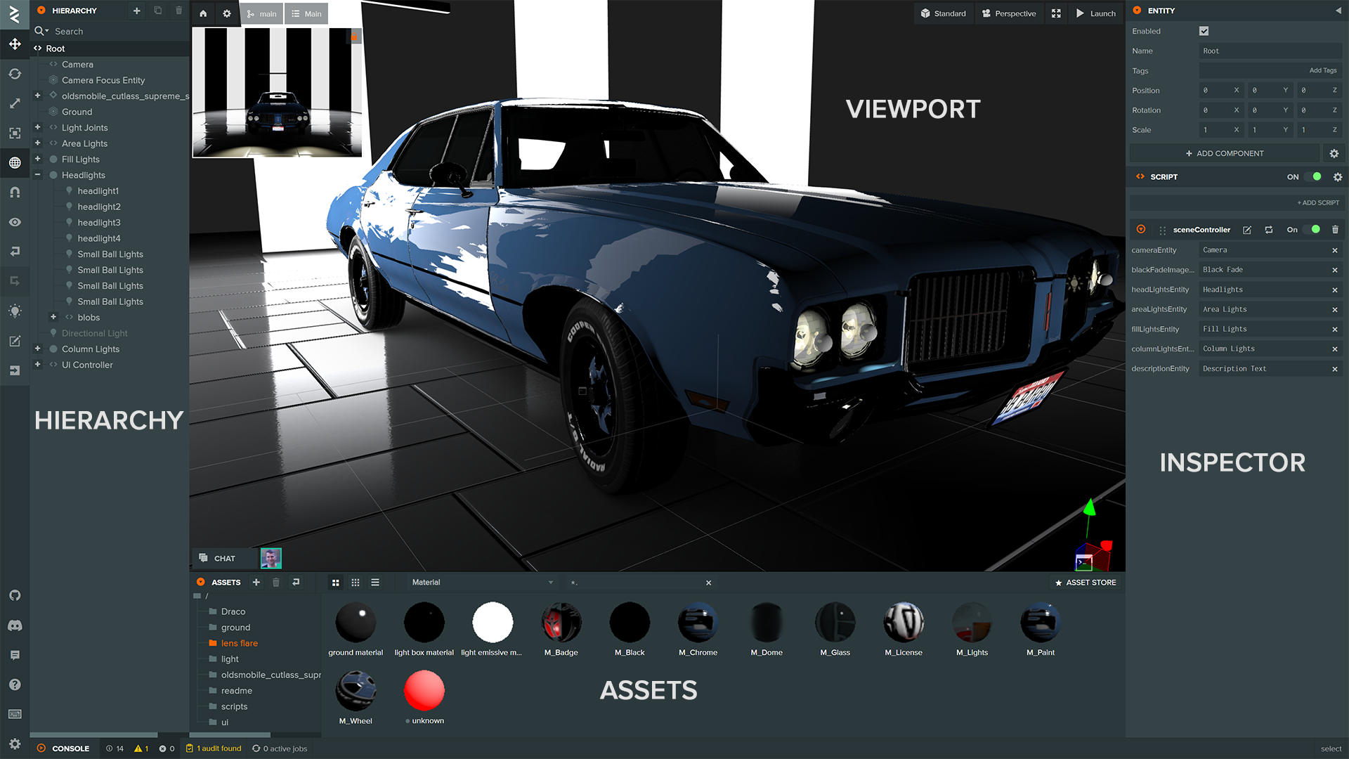 PlayCanvas Editor Interface